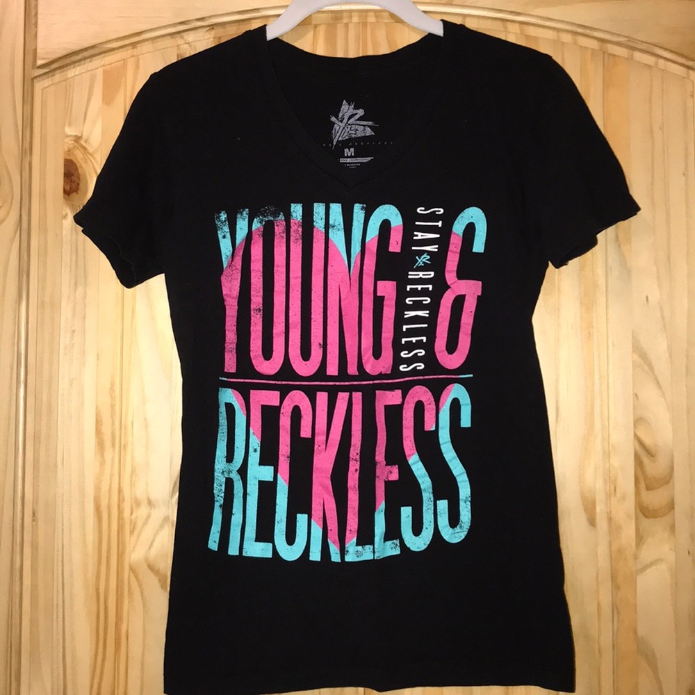 Young and reckless black v-neck